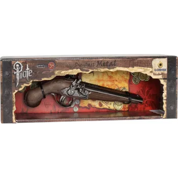 Metalowy pistolet piracki Pulio model 15541/0 o realistycznym wzornictwie