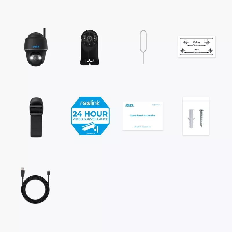 Kamera IP Reolink ARGUS PT 5MP TYP-C czarna, zasilana bateriami