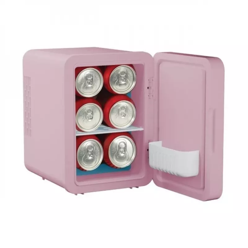 Mini lodówka z podświetlanym lusterkiem LED Elle ESDAFX04PUEU 4 L, fioletowa