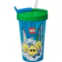 Room Copenhagen kubek LEGO ze słomką Iconic Boy Bright niebieski (niebieski/zielony, 500 ml)