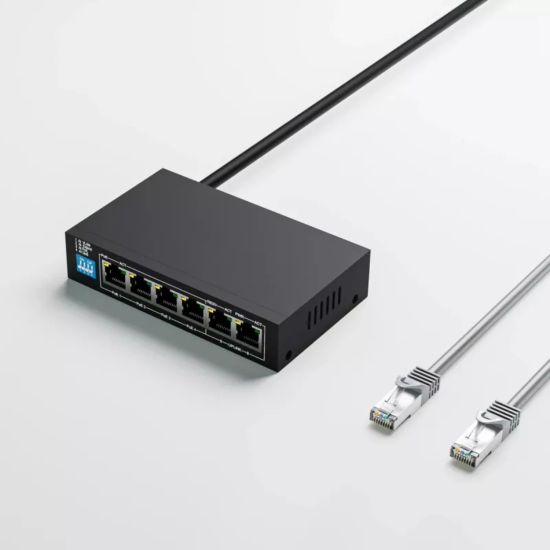 Switch Extralink KRIOS 4x Gigabit PoE/PoE+ 2x RJ45 Uplink 60W