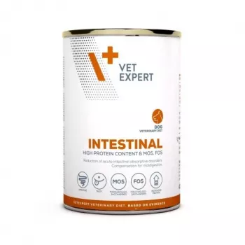 Mokra karma dla psów VETEXPERT Veterinary Diet Intestinal 400 g, drób, bezzbożowa, na rekonwalescencję po operacji układu pokarmowego