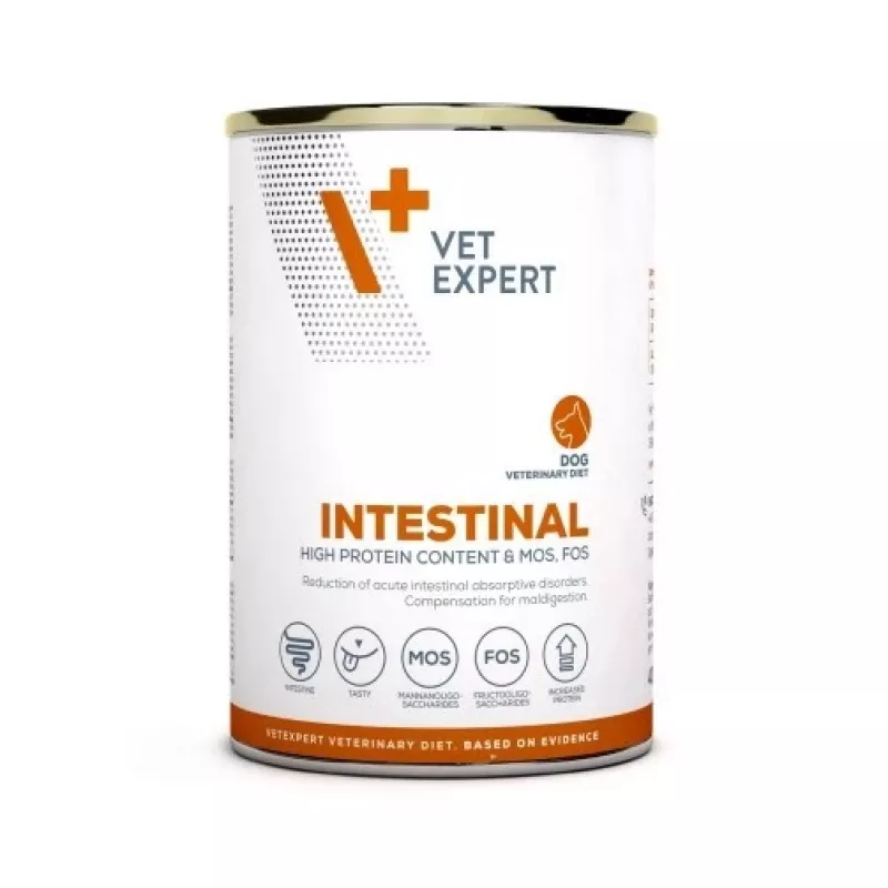 Mokra karma dla psów VETEXPERT Veterinary Diet Intestinal 400 g, drób, bezzbożowa, na rekonwalescencję po operacji układu pokarmowego