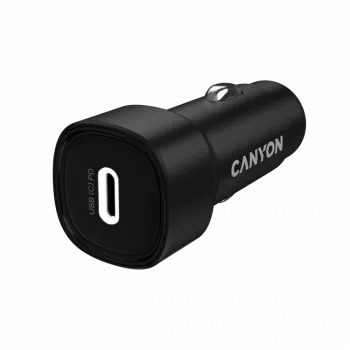 Ładowarka samochodowa CANYON OnDrive 30 PD 30W USB-C Czarna — samochodowy zasilacz USB-C 30W PD