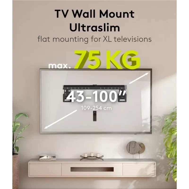 Stały uchwyt ścienny do telewizora WENTRONIC Goobay Ultraslim 70822 XL czarny do płaskich ekranów
