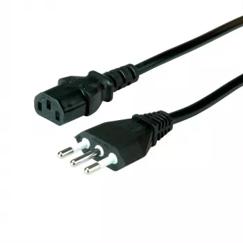 VALUE - Kabel zasilający - CEI 23-50 (M) do IEC 60320 C13 prosty - AC 250 V - 10 A - 1,8 m - Czarny - Włochy