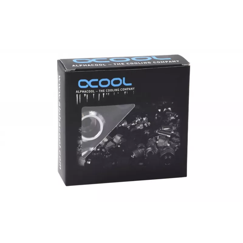 Zestaw złączek Alphacool 17474 — mosiężne złączki chromowane, Ø 22 mm, wysokość 20 mm