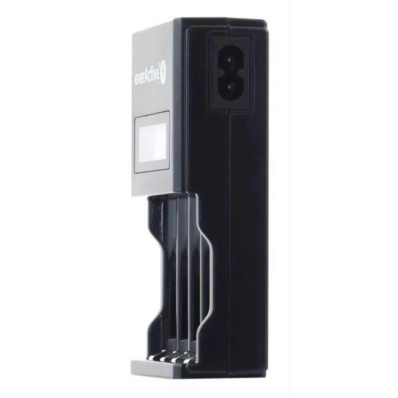Ładowarka do akumulatorów everActive NC450B — ładowarka na 4 ogniwa AAA, 110/230 V AC, czarna