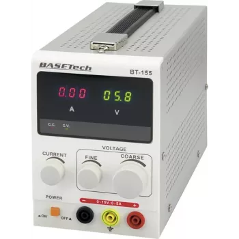 Basetech BT-155 Laboratoryjny zasilacz, regulowany 0–15 V/DC 0–5 A 75 W, liczba wyjść 1 x
