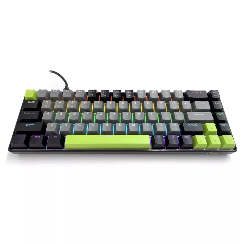 Klawiatura mechaniczna MEDIA-TECH MT1260 czerwony Core MX60, układ 60%, przełączniki CHERRY MX czerwony, podświetlenie RGB, USB, zielona