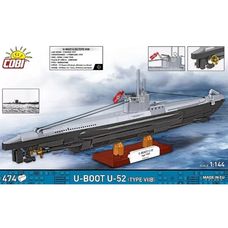 Zestaw konstrukcyjny Cobi U-Boot U-52 — model z 474 elementów