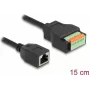 DeLOCK RJ45 Kabel Kat.5e wtyk na listwę zaciskową adapter 15 cm czarny