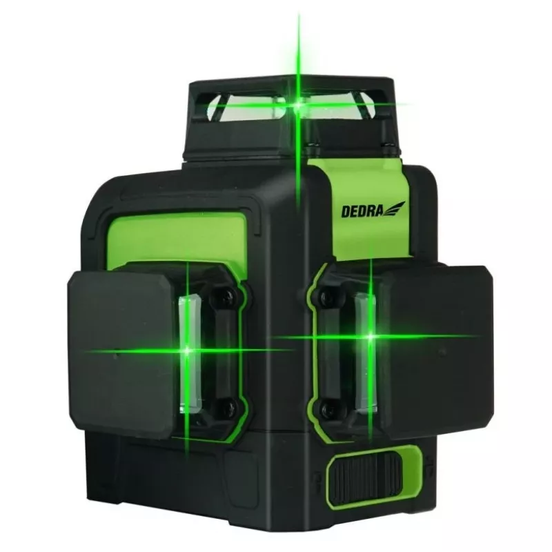 Poziomica laserowa Dedra MC0904 zielony — zasięg 30 m, zielona wiązka, kompaktowa konstrukcja