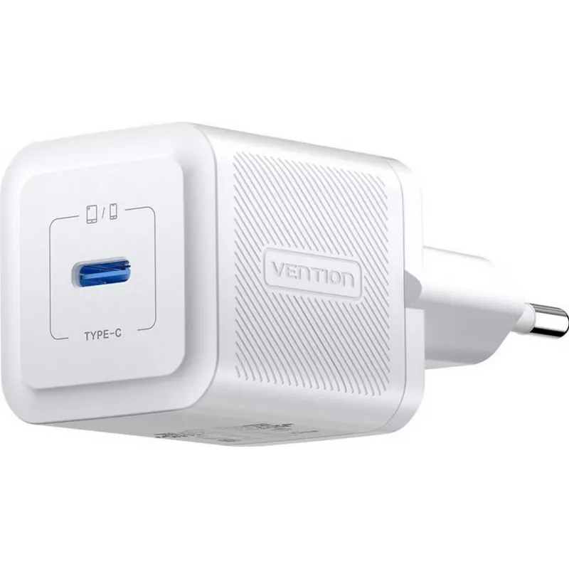 Vention mobile charger FEPW0-EU — 20W USB-C AC indoor charger for smartphone, tablet, smartwatch, headphones, biały
