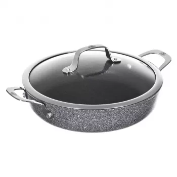 Głęboka patelnia indukcyjna z 2 uchwytami BALLARINI Salina Granitium 24 cm 75002-811-0