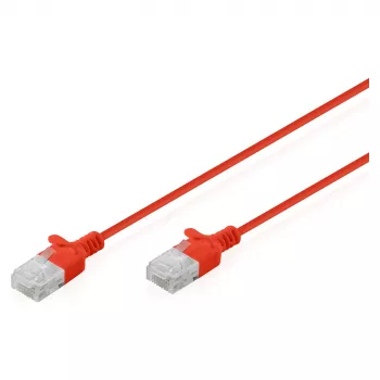 Kabel krosowy DIGITUS CAT6 U-UTP cienki, 3 m, czerwony