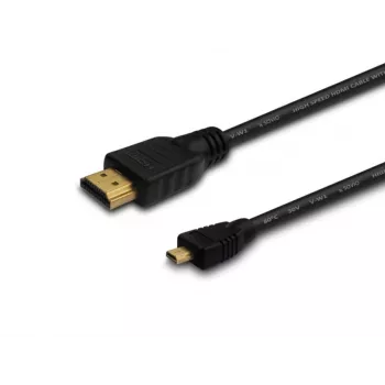 Kabel HDMI SAVIO CL-39 1 m — Typ A (męski) do Typ D Micro (męski), HDMI 1.4, 4096x2160, ARC, Ethernet, pozłacane styki, czarny
