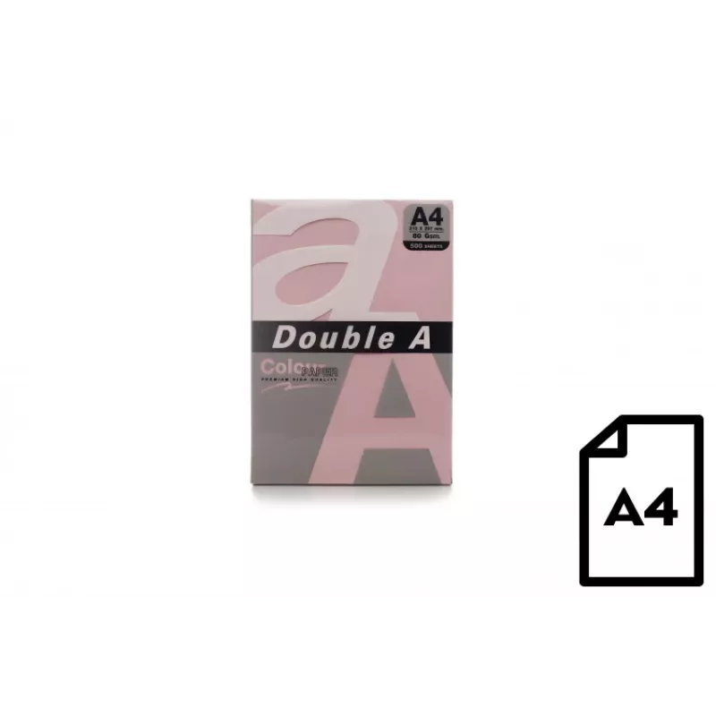 Papier kolorowy Double A, 80g, A4, 500 arkuszy, różowy