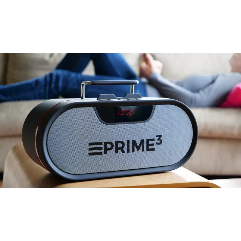 Radio przenośne PRIME3 APR81 — FM, 12 W RMS, MicroSD, bateria 3600 mAh, szary