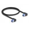 Kabel sieciowy DeLOCK RJ45 Cat.6A S/FTP kątowy 1m czarny
