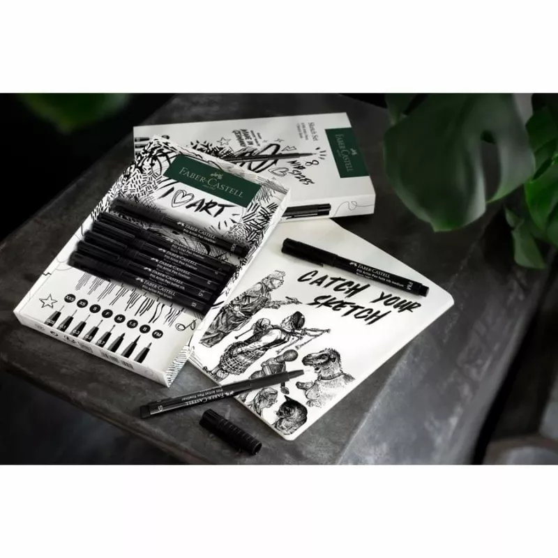 Faber-Castell 267102 flamaster Multi Czarny 8 szt. Okrągła końcówka