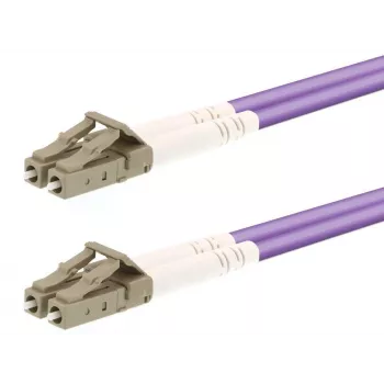 Kabel światłowodowy LOGON AL5LCLC20I/4I — OM4 50 µm, LC na LC, 20 m, pełny dupleks, turkusowy