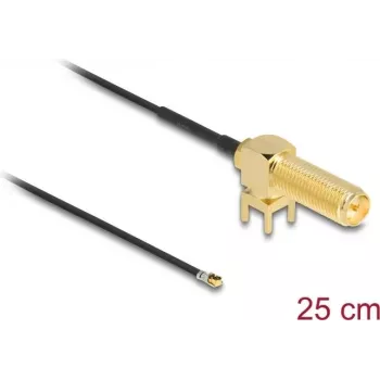 Kabel koncentryczny DeLOCK 12033 0,25 m RP-SMA I-PEX MHF4 Czarny