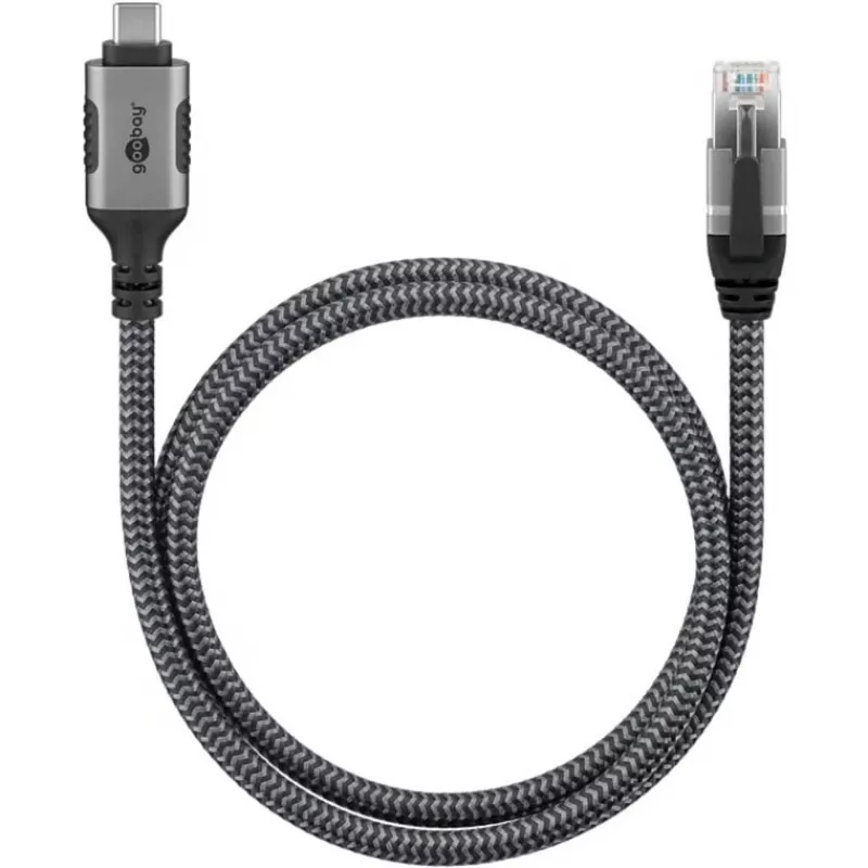 Goobay 70753 USB-C to RJ45 Ethernet CAT 6 kabel for Stable Wiczerwony Internet Connection with Router/Modem/Network Switch/Replaces USB to RJ45 Adapter / 1