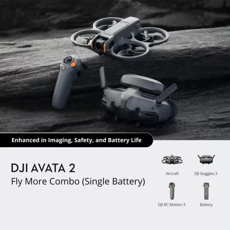 DJI Avata 2 Fly More Combo 1 akumulator 4 wirniki 12 MP 3840 x 2880 pikseli Czarny