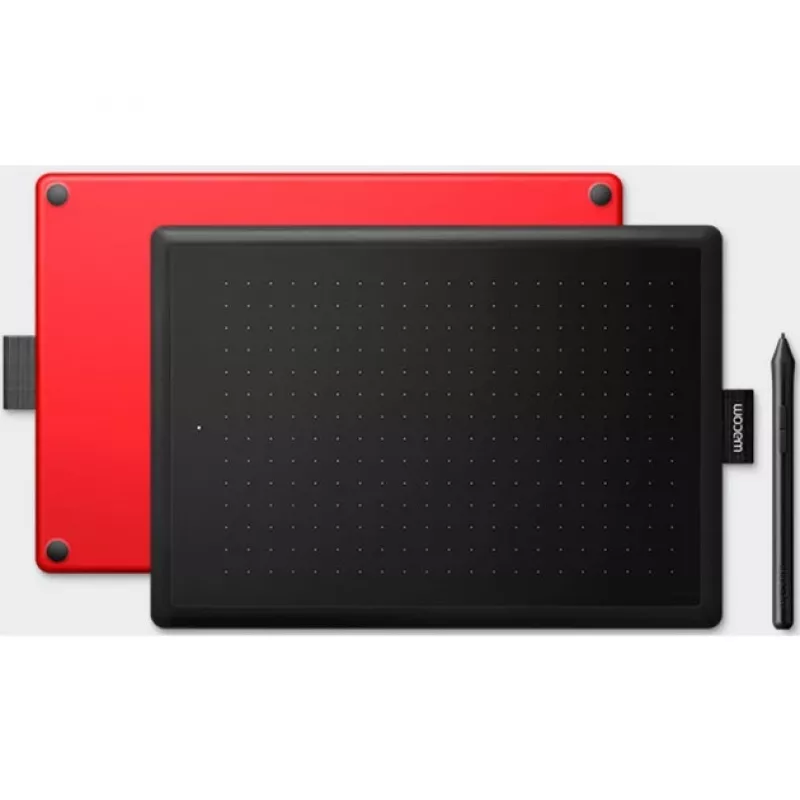 Tablet graficzny Wacom One by Medium, czarny, czerwony, 2540 lpi, 216 x 135 mm, USB