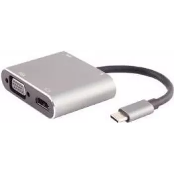 Stacja dokująca do laptopa S/CONN 14-05026 przewodowa USB 3.2 Gen 1 Type-C szara