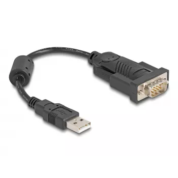 DeLOCK 61549 Kabel szeregowy Czarny 0,25 m USB Typ-A RS-232