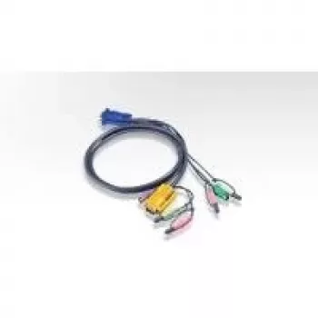 ATEN klawiatura- / Video- / mysz- (KVM-) kabel - 15 pin SPHD (M) - PS/2, 6-pin, HD-15 (M) - 5 m (2L-5305P)