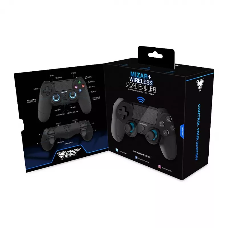 Kontroler Dragonshock Mizar+ Wireless czarny PS4/PC