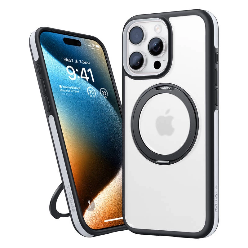 Etui ochronne Torras Ostand R Fusion do iPhone 16 Pro Max — czarne