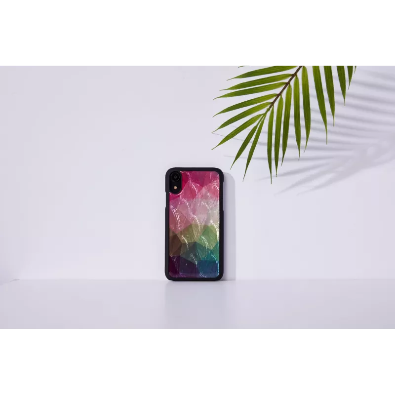 Etui na smartfona iKins do iPhone'a XR — wzór wodnych kwiatów, czarne