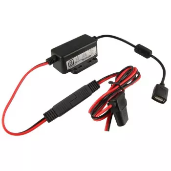 Ładowarka do urządzeń mobilnych RAM Mounts RAM-GDS-CHARGE-V7B1U — wewnętrzna ładowarka USB, wejście 10–30 V, maks. wyjście 9 V, 2,5 A, kabel 1,2 m, czarno-czerwona