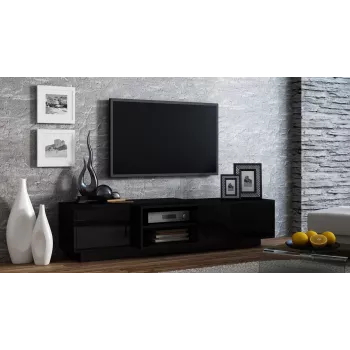 Cama szafka TV SIGMA1 180 czarny/czarny połysk