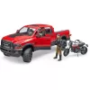 Dodge RAM 2500 Power Wagon z przyczepą i motocyklem Ducati 02502 BRUDER