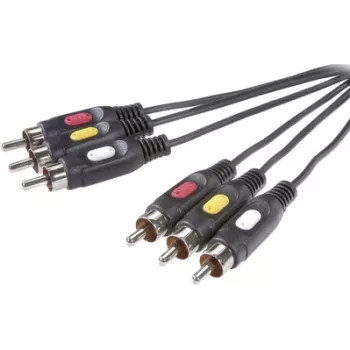 SpeaKa Professional SP-7869868 kabel kompozytowy wideo 10 m 3 x RCA czarny (SP-7869868)