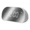 Zegar radiowy Muse M-170CMR — cyfrowy zegar radiowy, wyświetlacz LED 1,2 cala, FM, AC 230V, zapasowe AAA, lustro/biały