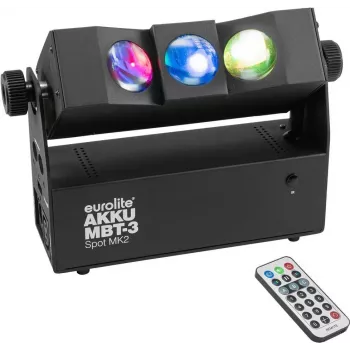 Reflektor EUROLITE AKKU MBT-3 Spot MK2, zasilany bateriami 3W LED