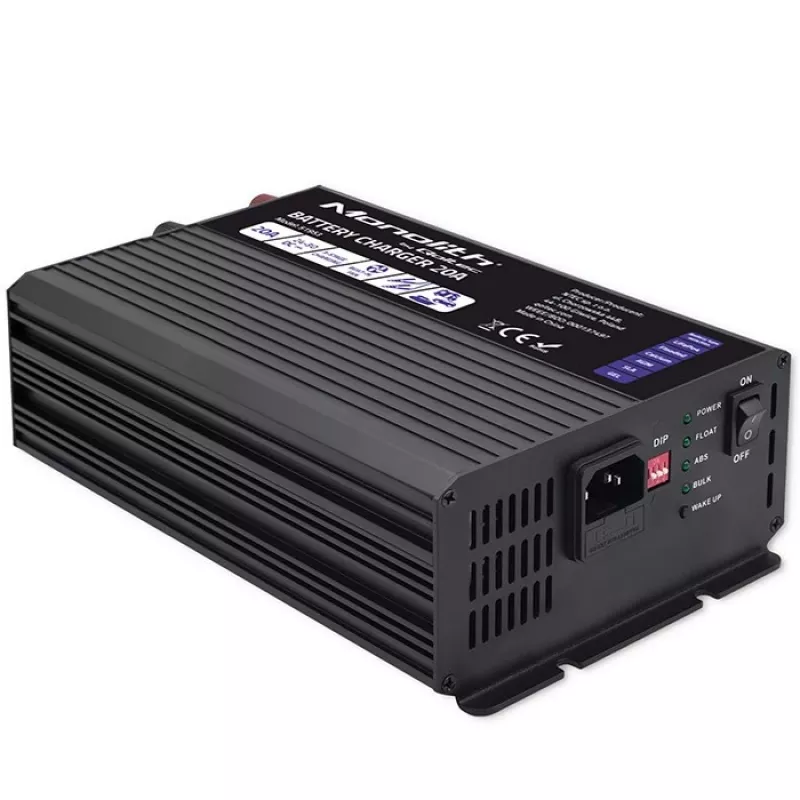 Qoltec Smart Monolith Ładowarka akumulatorów do LiFePO4 AGM GEL SLA | 20A | 24V