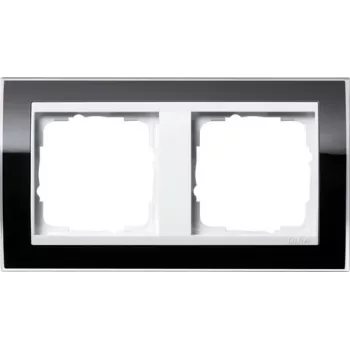 GIRA 2fach Rahmen Event Klar, Standard 55, System 55 Schwarz 0212733