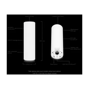 Ubiquiti UniFi U6-Mesh WiFi 6 Access Point AX5300 5.3 Gbps IPX5 Wodoodporny - Biały