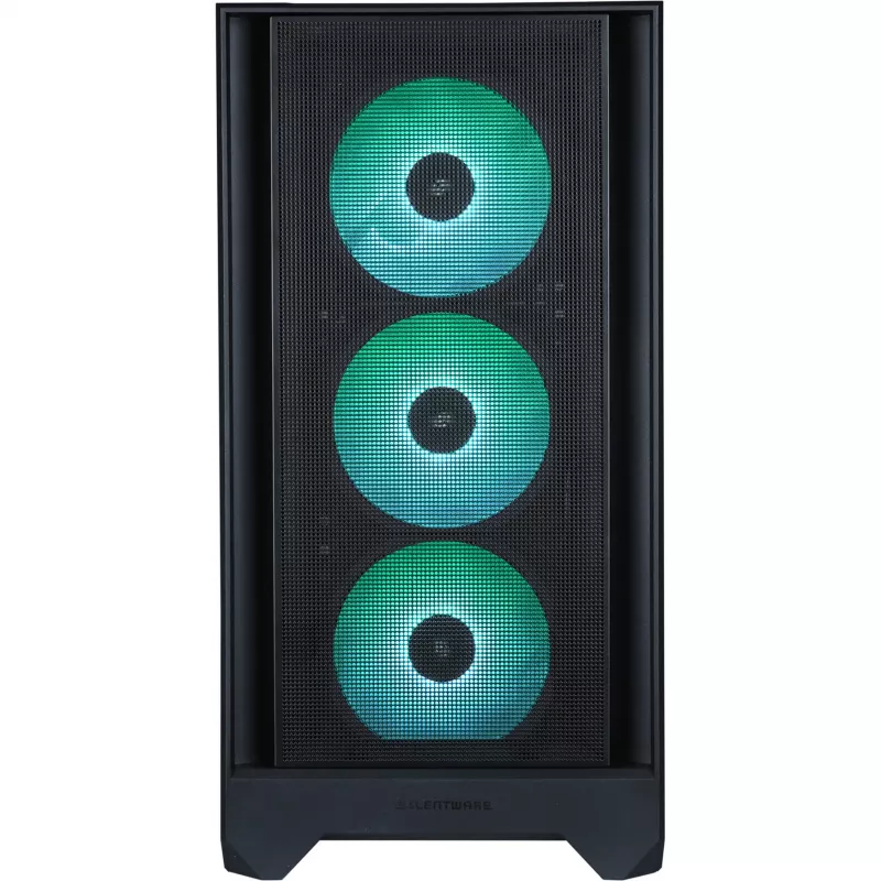 Obudowa PC Silentware Flow 110 A-RGB Czarna — obudowa midi tower, panel boczny ze szkła hartowanego