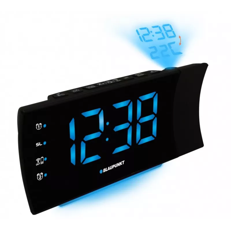 Blaupunkt CRP81USB radiobudzik z projektorem i ładowaniem USB, czarny
