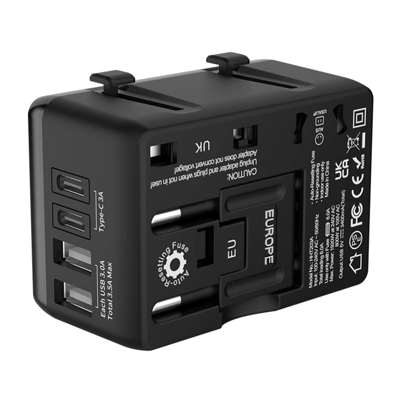 Adapter podróżny BlitzWolf BW-TA1 4 w 1 z 2 portami USB PD 20 W