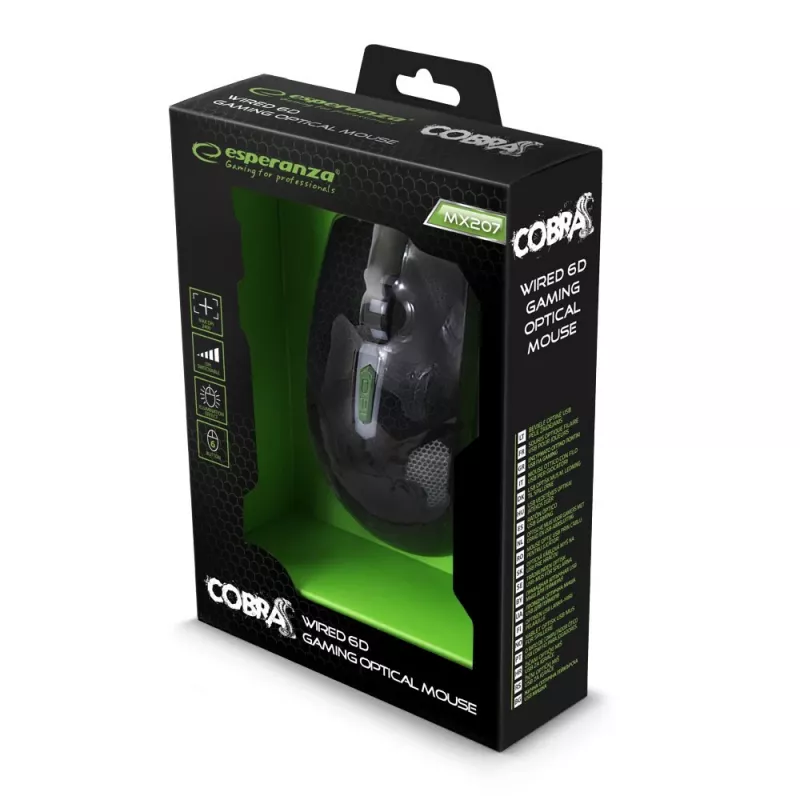 Mysz Esperanza WIRED FOR PLAYERS MX207 COBRA USB