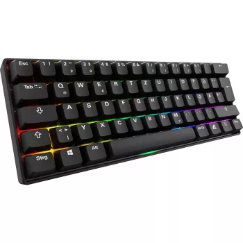 Klawiatura Sharkoon 100065630 60% przewodowa USB QWERTZ niemiecka czarna